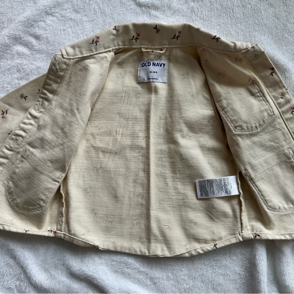 2/$20 Old Navy Floral Denim Jacket, 12-18m - Picture 6 of 6